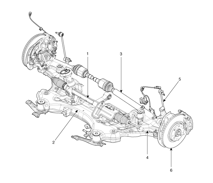  Kia Sportage - Ubicación de componentes y componentes - Sistema de suspensión delantera