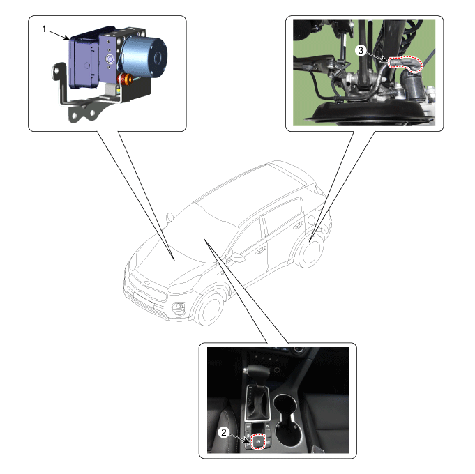 Kia Sportage Electric Parking Brake (EPB) Components and components