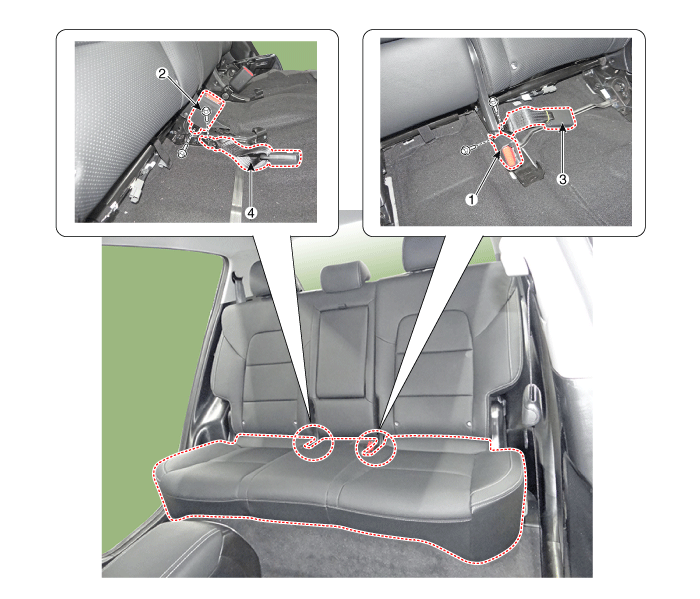 Kia Sportage Rear Seat Belt Buckle Components and components location
