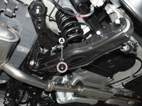  Kia Sportage - Procedimientos de reparación de la barra estabilizadora trasera - Sistema de suspensión trasera